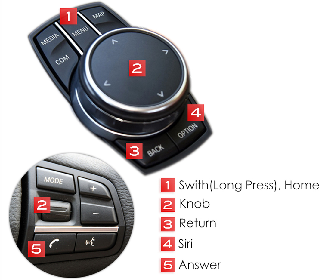 Activer CarPlay BMW Série 5 G30 EVO appui long touche MENU iDrive Controller