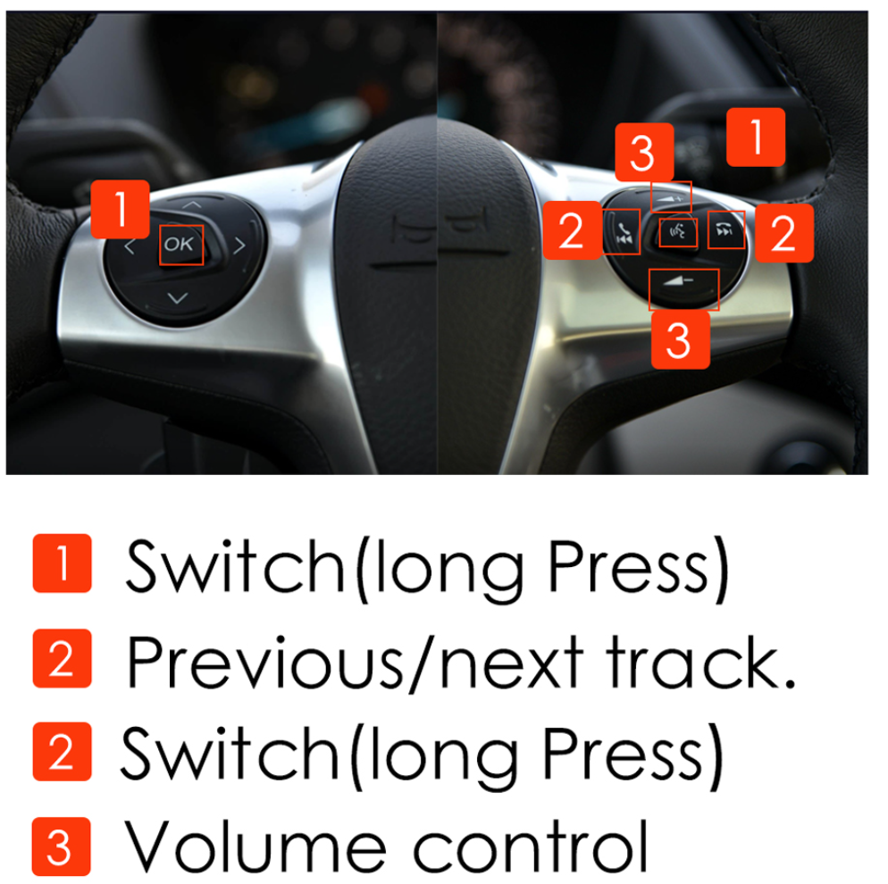 Activation CarPlay Ford Mustang SYNC2 - Appui long bouton OK au volant