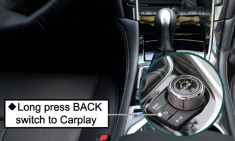 Activation CarPlay Infiniti Q50 Q60 bouton BACK