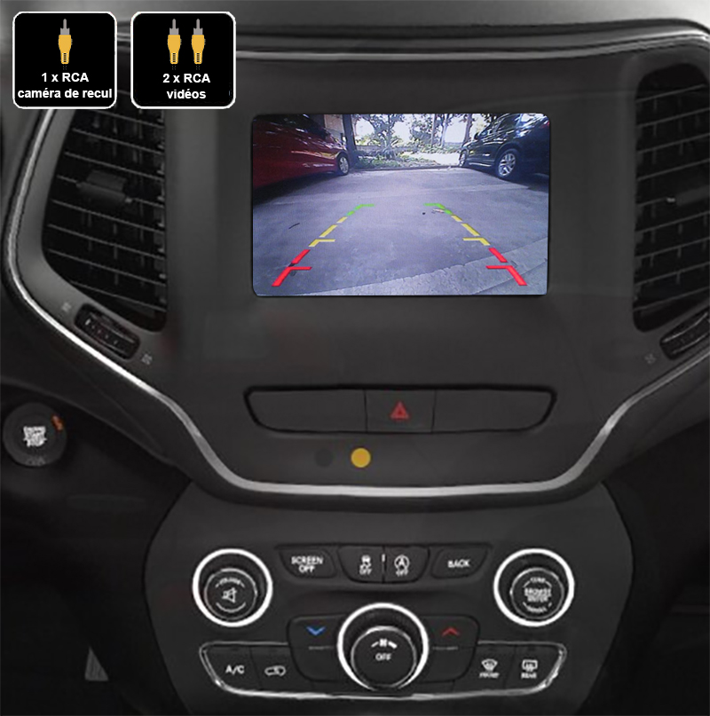 Affichage caméra de recul sur écran tactile Jeep Uconnect