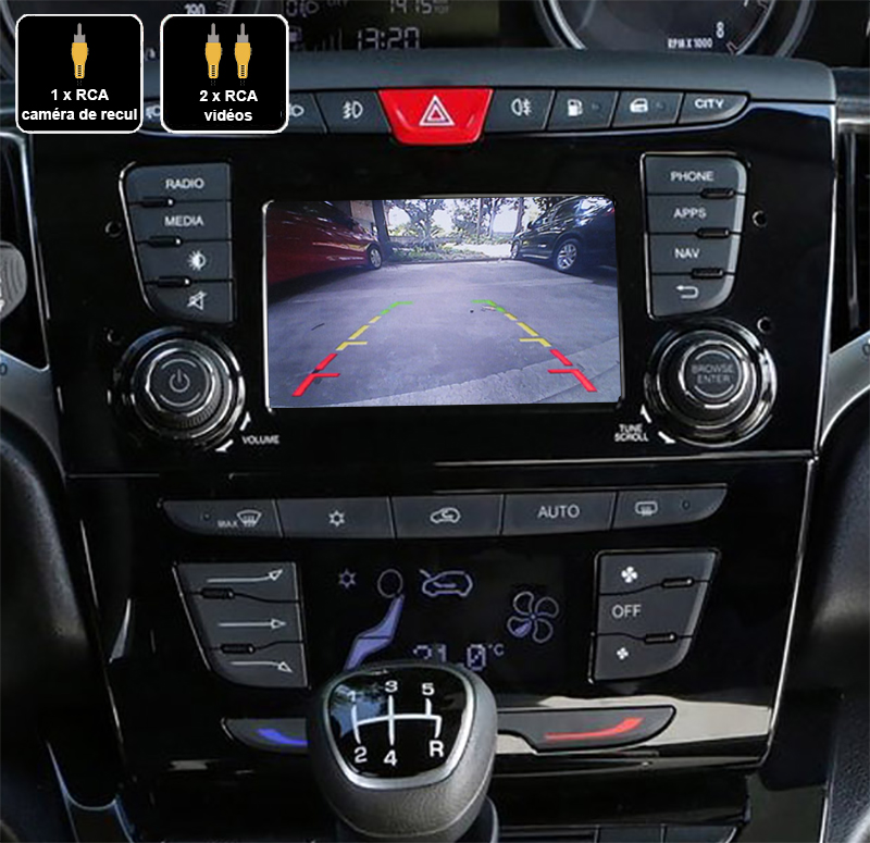 Interface caméra de recul Lancia sur écran tactile d'origine
