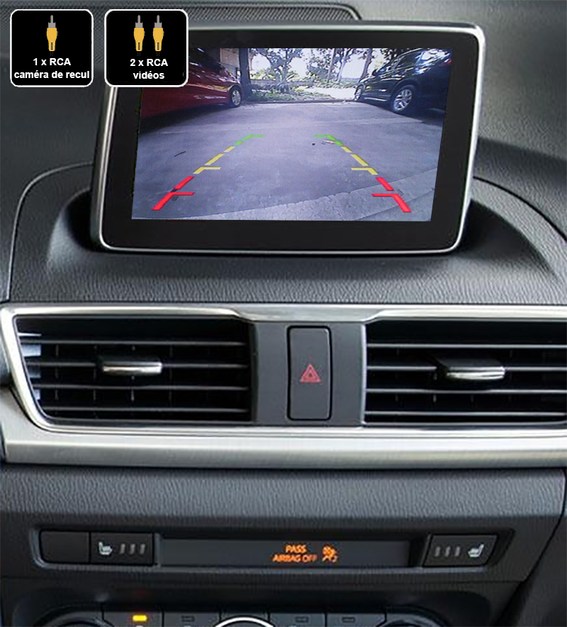 Interface caméra de recul Mazda sur écran Mazda Connect d'origine