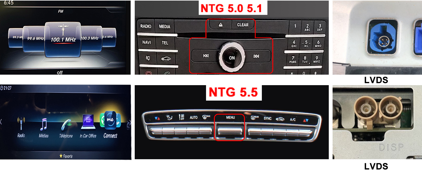 Différence NTG5.0 NTG5.5 Mercedes Classe S W222 interface menu écran identification