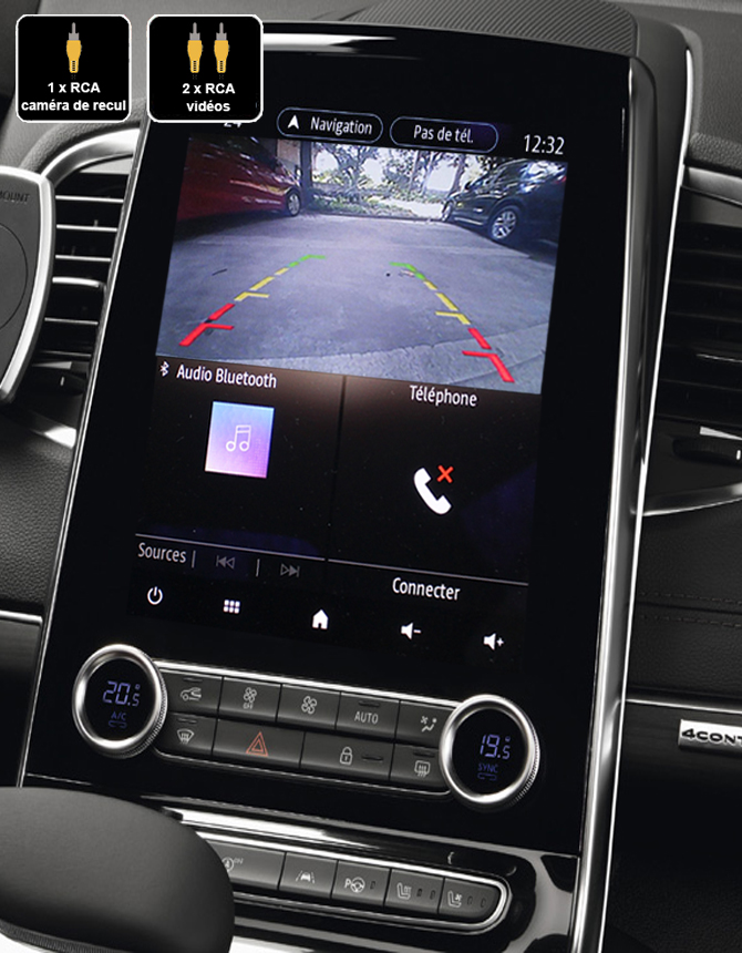 Interface caméra de recul Renault sur écran R-Link d'origine