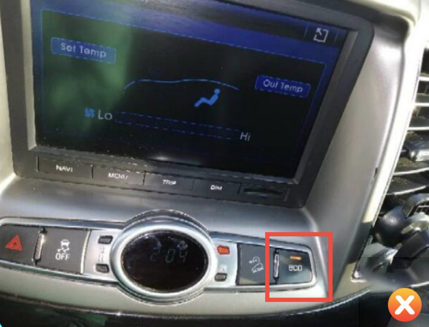 Incompatible avec bouton ECO