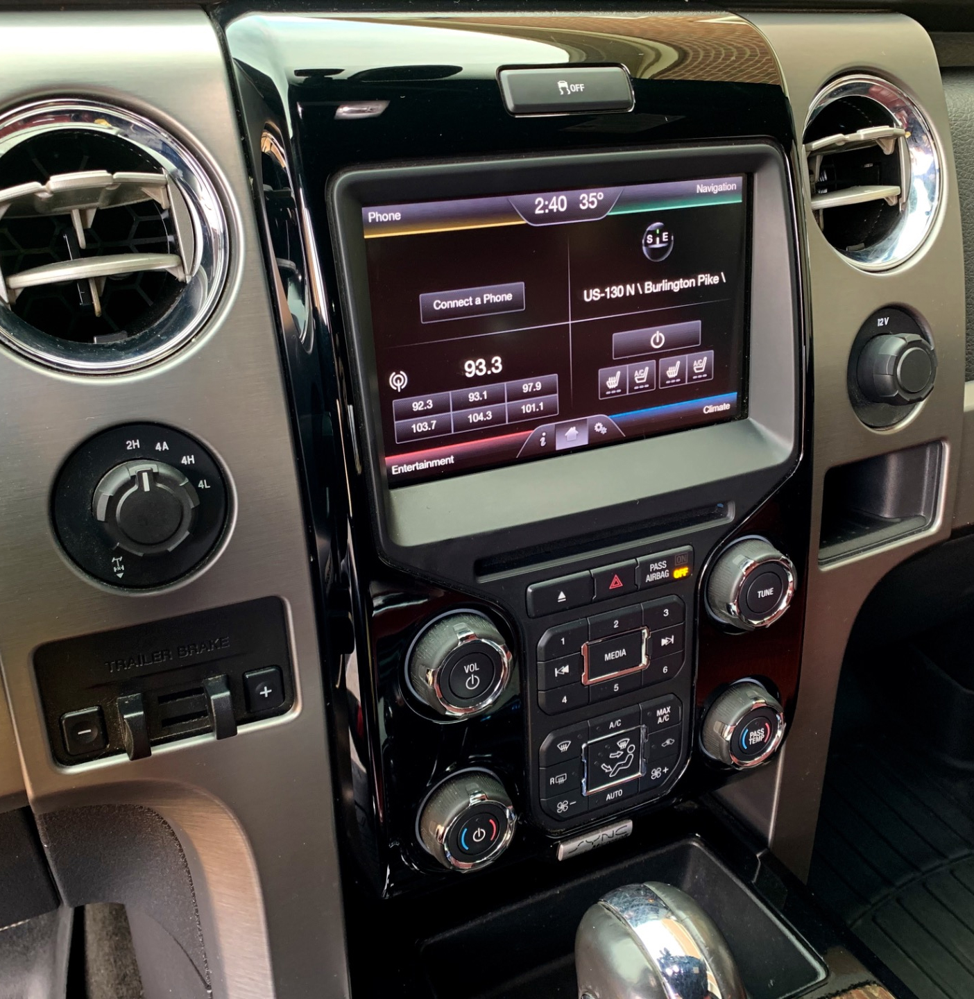 poste avec écran SYNC2 Ford F150 2012-2014