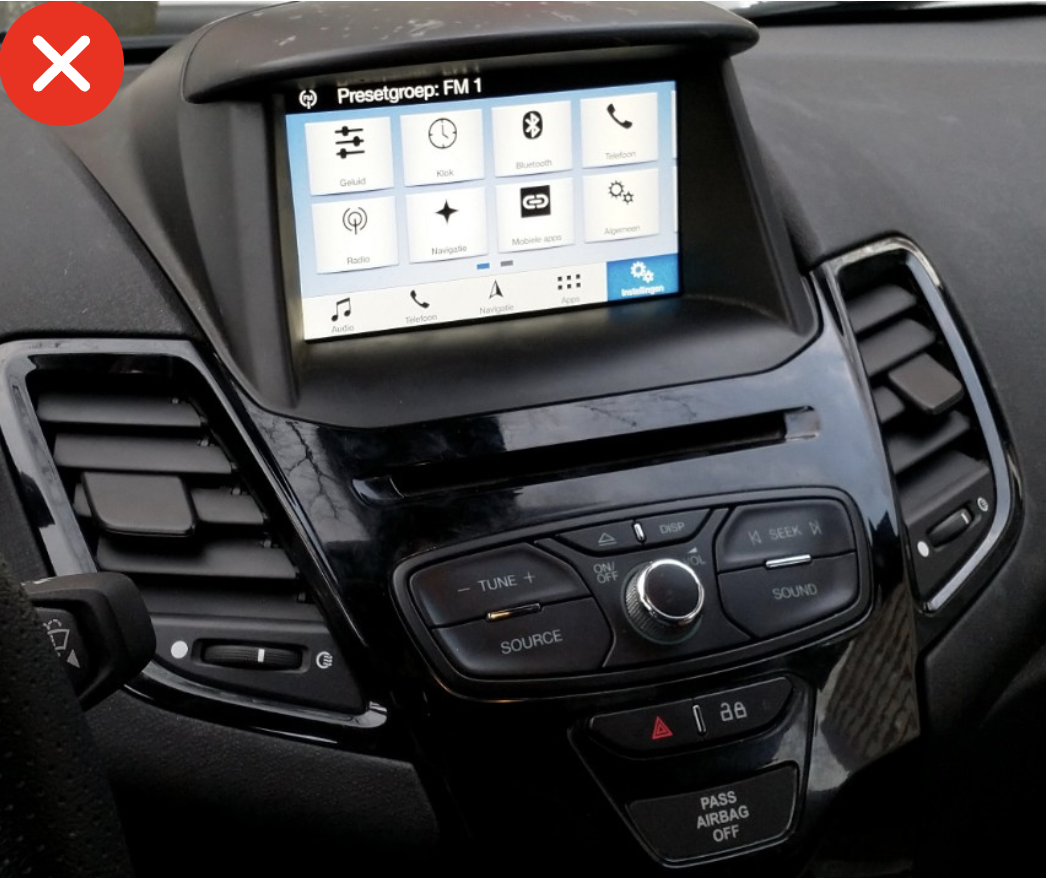 Autoradio tactile Android 13.0 et Apple Carplay sans fil Ford Fiesta