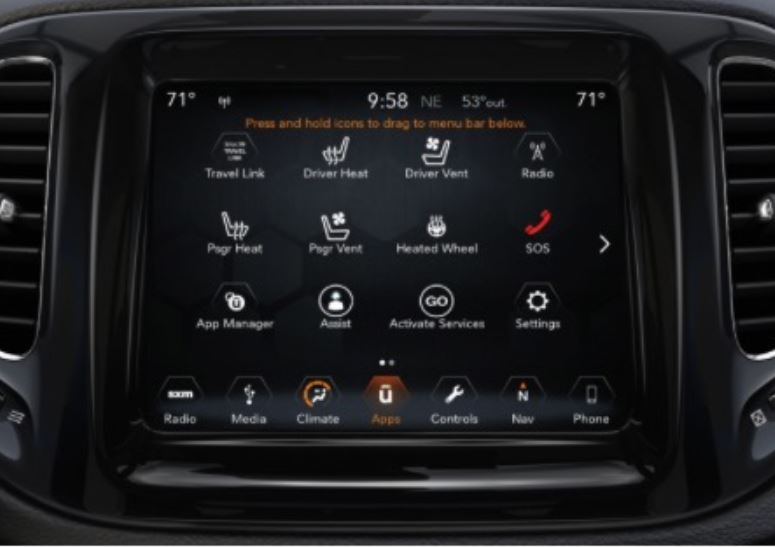 Ecran tactile CarPlay/Android auto GPS Waze Wifi Jeep Compass