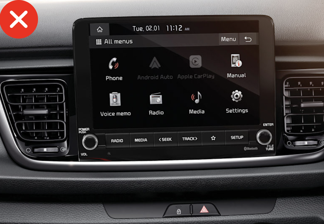 Autoradio d'origine Kia Rio et Kia Stonic