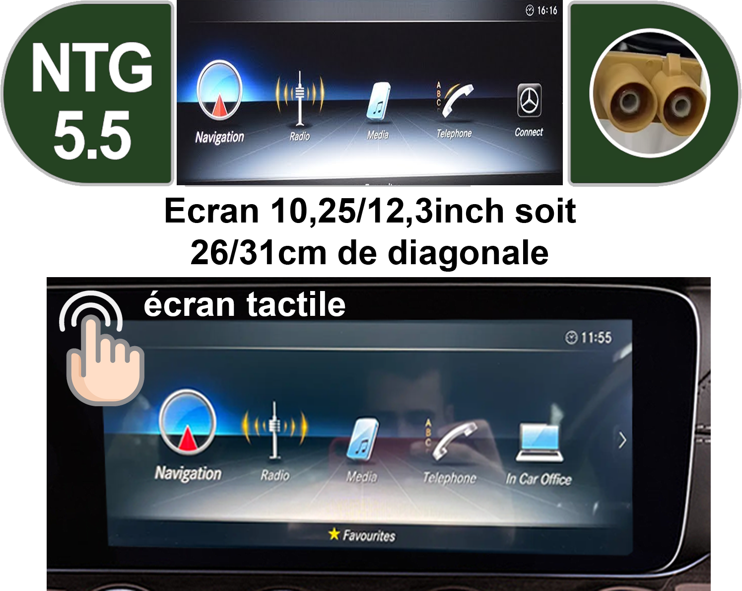 Mercedes Classe E W213 NTG5.5 écran 12,3 pouces tactile COMAND Controller