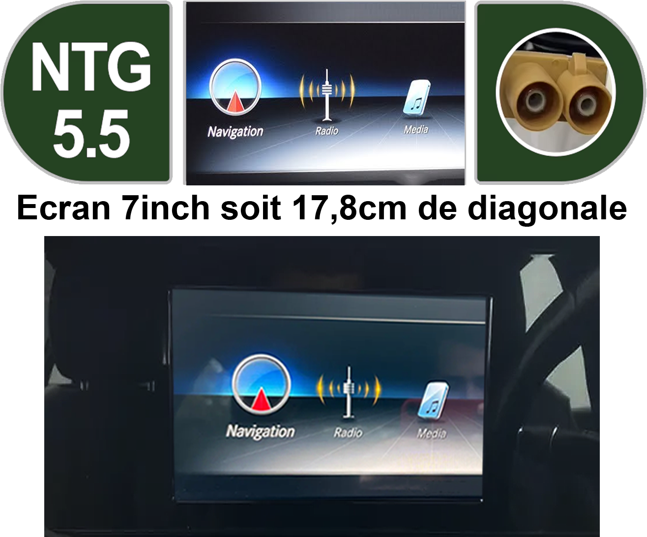 Mercedes Classe E W213 NTG5.5 écran 7 pouces tactile