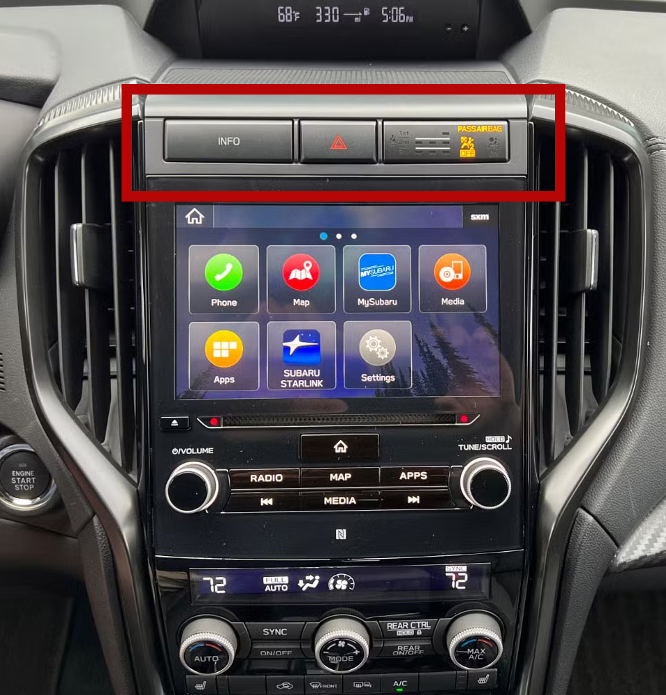 écran d’origine Subaru Forester XV Impreza non compatible