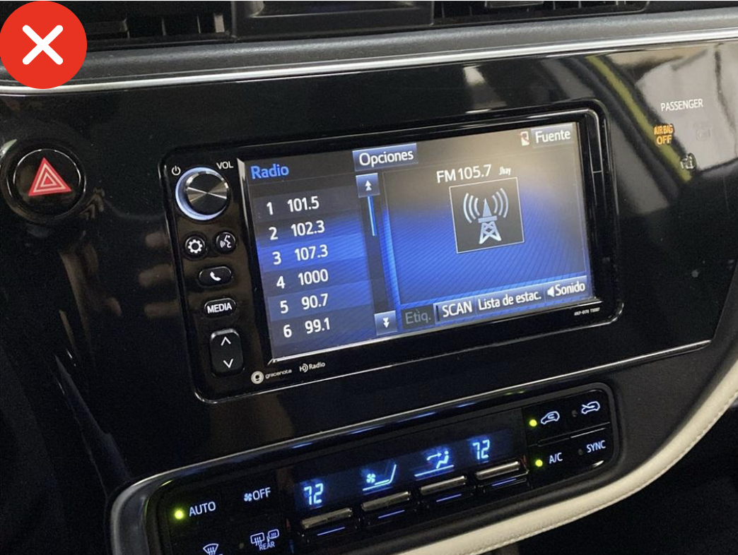 Autoradio d'origine Toyota Auris et Corolla
