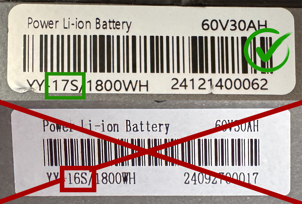 Batterie compatible Leo50 evo 30Ah - Vue connecteur